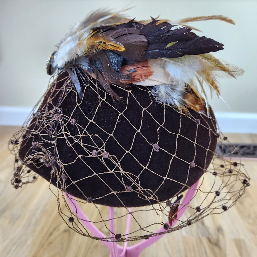 🔹️Vintage Jan Leslie Jacomet French Handmade Fascinator Hat - Picture 7 of 16